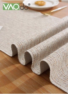 VAOdo Braided Cotton Linen Table Runners Long Farmhouse Burlap Table Runner Jute Rustic Table Decor Holiday Parties and Everyday Use 30*220CM  - Image 4