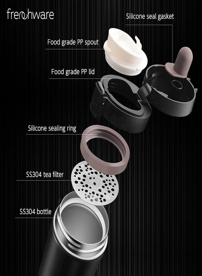 أدوات فرنسية كوب قهوة معزول من فرينشوير، سعة 300 مل، مصنوع من الفولاذ المقاوم للصدأ بجدار مزدوج، هدية مثالية لعيد الحب، كوب سفر، حافظة للمشروبات الساخنة والباردة مع غطاء مانع للتسرب، تشغيل بزر ضغط، خالٍ من مادة BPA، كوب مناسب للسفر، أسود - Image 5