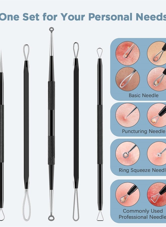 Blackhead Remover Tool, Pimple Popper Tool Kit, Blackhead Extractor Tool for Face, Extractor Tool for Comedone Zit Acne Whitehead Blemish, Stainless Steel Extraction Tools