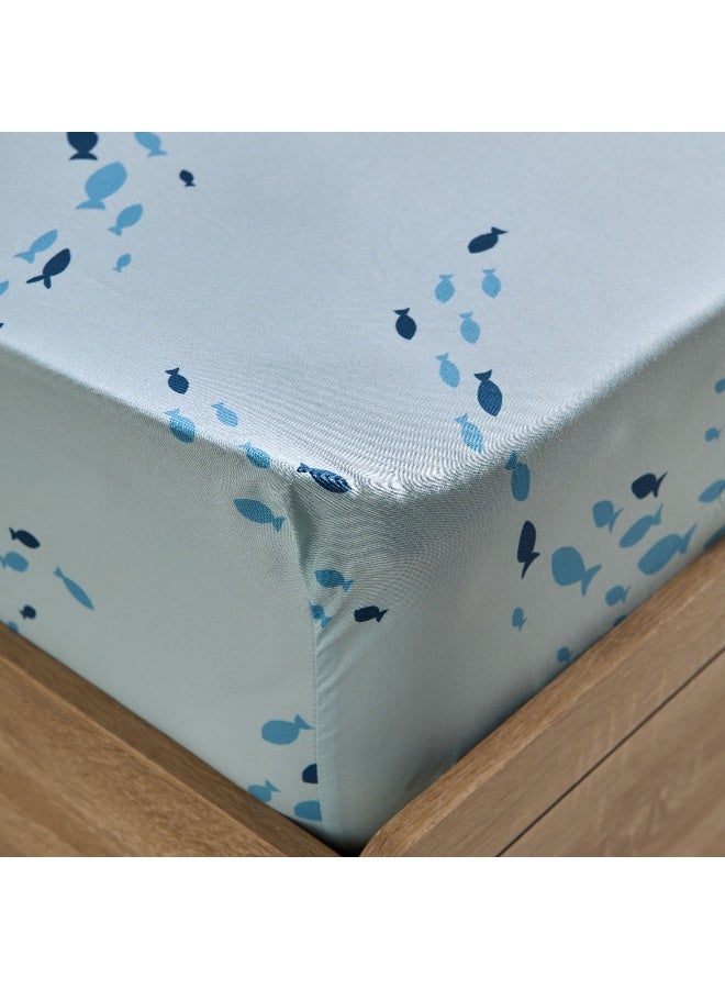 Home Box Joy Sea World Fishes Twin Microfibre Fitted Sheet 200 x 25 x 120 cm - Image 4