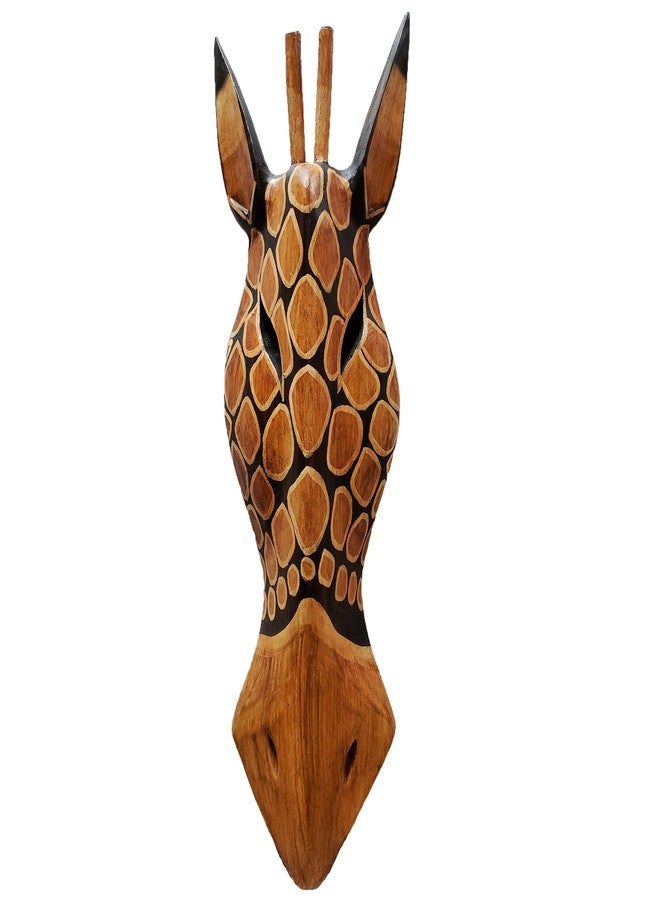 Stoneage Arts Giraffe Zebra Face Mask Wall Hanging Décor Hand Painted Patterns African Safari Decorative Accent A Contemporary Variation An Awesome Gifting Idea 20 Inch (Giraffe S1) - Image 1