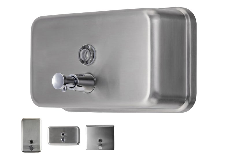Commercial Soap Dispenser Wall Mount Horizontal Stainless Steel Wall Mounted Soap Dispenser for Bathroom New Superior Design with AntiLeak Pump and CorrosionProof Lining 37oz 1100ml by EnBath