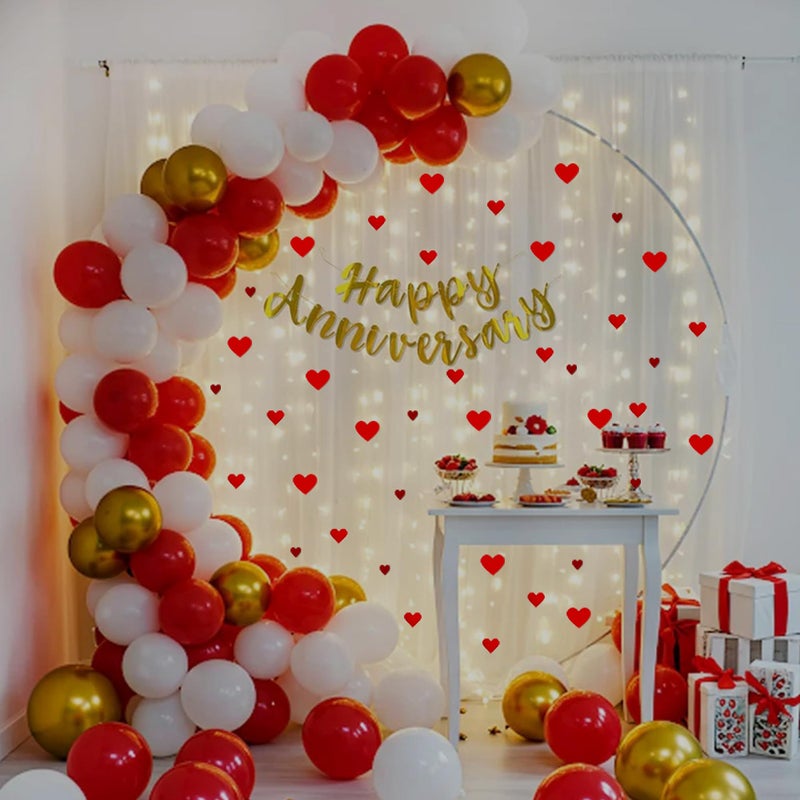 SpecialYou.in Special You Happy Anniversary Decoration Items with Golden, Red & White Balloons for Decoration, Romantic Decoration for Bedroom, Anniversary Decoration Kit, Anniversary Decor- 60Pcs - Image 2