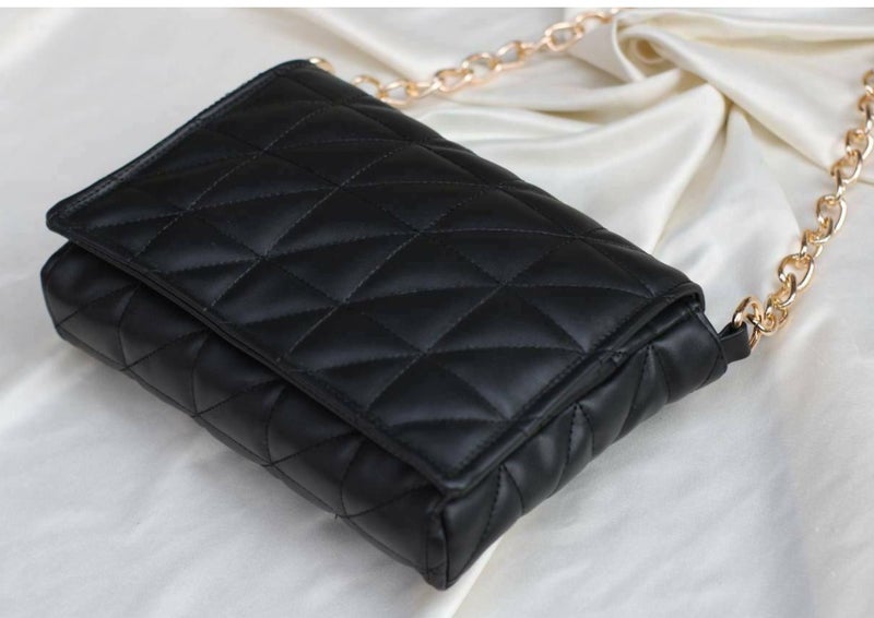 Chic Faux Leather Women's Handbag and Crossbody Bag - Black - Image 1