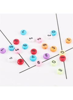 Generic n/a Mixed Letters Acrylic Round Flat Alphabet Digital Numbers Loose Spacer Beads for Jewelry Making Diy Bracelet Necklace (Color : C, Size : 300Pcs)  - Image 3