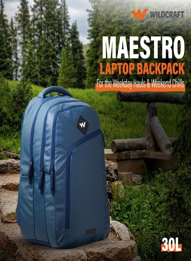 Wildcraft Maestro 30L Laptop Backpack for Travel Gym Office | Unisex Workpack with Rain Cover 15-Inch Laptop Sleeve & Superglide Mesh Back (Grey) - Image 2