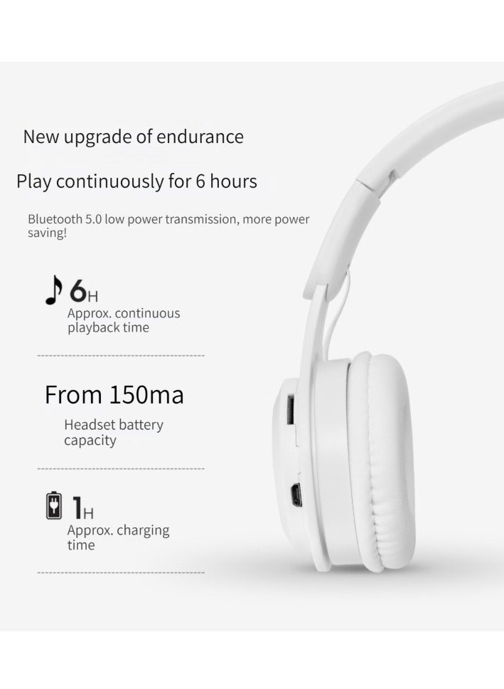 سماعة رأس لاسلكية جديدة بتقنية البلوتوث قابلة للطي مع سماعات رأس ستيريو للألعاب (أصفر) - Image 2