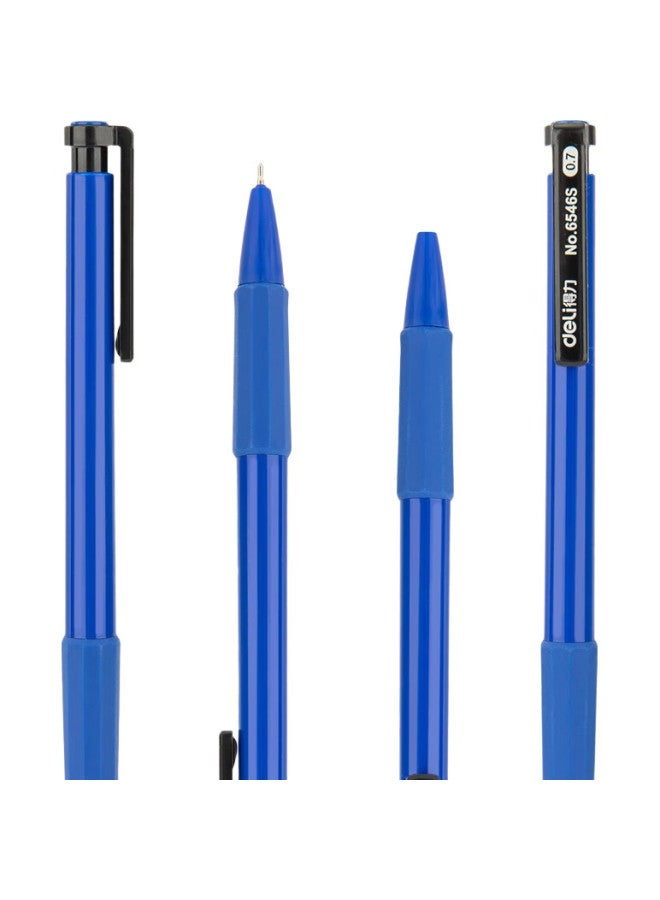 Deli 0.7Mm English Special Low Viscosity Ballpoint Pen Mini Head Medium Oil Pen 36Pcs/Box Dl-6546S Blue - Image 1