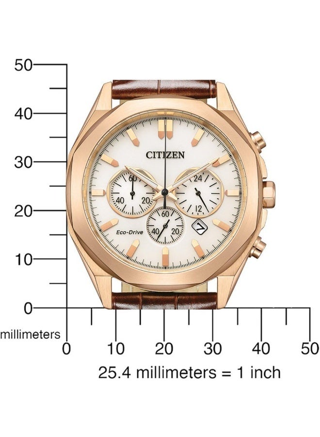 Citizen Eco-Drive Chronograph Ivory White Dial Men's Watch CA4593-15A - Image 4