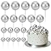 ASTARON 20 Pcs Ball Cake Topper Decorations Mini Balloons Cake Topper Sticks Silver Cake Balls for Graduation Wedding Birthday Cake Decorations - Image 2