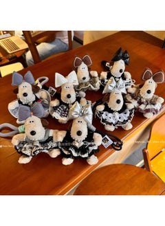 Generic Handdog Plaid Skirt Princess Dress Doll Pendant Bag Pendant Decorative Doll Source Factory-Color:Plaid White Edge Love Skirt Style-Height:Hand Knitted Rope Style (pictured)  - Image 2