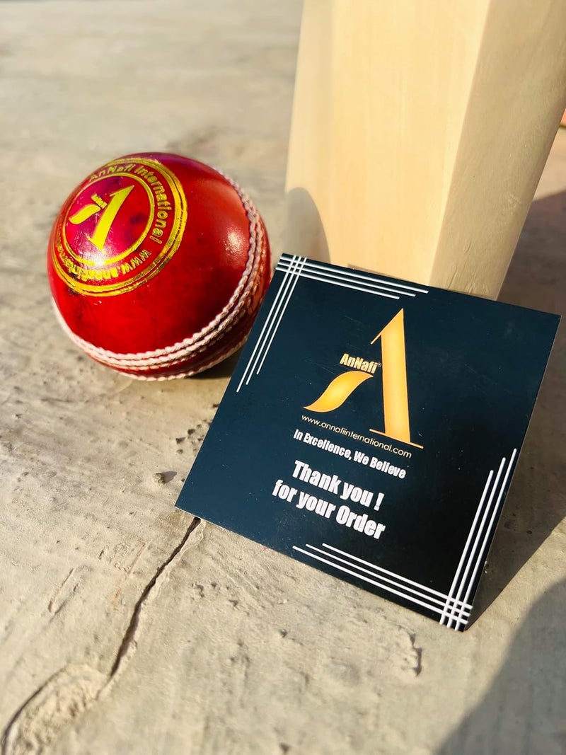 AnNafi ® Red Cricket Ball | Red Color Leather Cricket Balls for Practice A Grade Handstitched | Senior Official Hard & Seasoned |No Stamp for Indoor and Outdoor Practice & Training Cricket Ball - Image 5