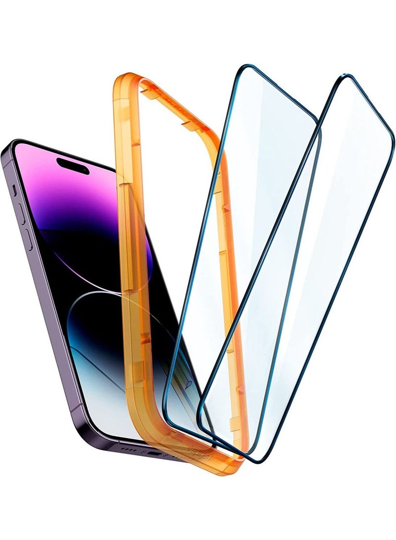 Spigen GLAStR Align Master iPhone 14 Pro Max Screen Protector with Auto Alignment Technology - Full Cover [2 PACK] - Image 1
