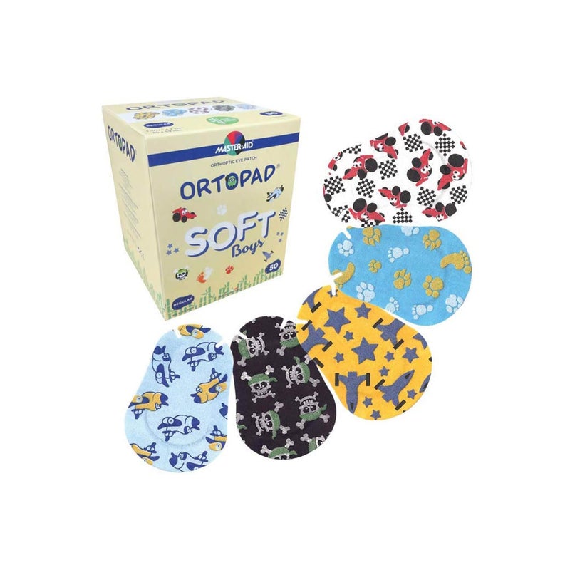 OrtopadÂ® Soft Bamboo Boys Eye Patches, 50/Box (Regular Size, 4+ yrs) Textured Accents