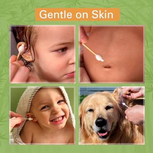 HANNEA® 100-Count Ear Buds Cotton Premium Bamboo Ear Cleaning Buds Multipurpose Double-Tipped Soft Earbuds Cotton Swabs for Baby & Personal Care - Image 5