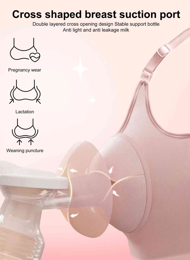 HomarKet Hands Free Pumping Bra, Adjustable Breast-Pump Holding and Nursing Bra,Pink(XL) - Image 3