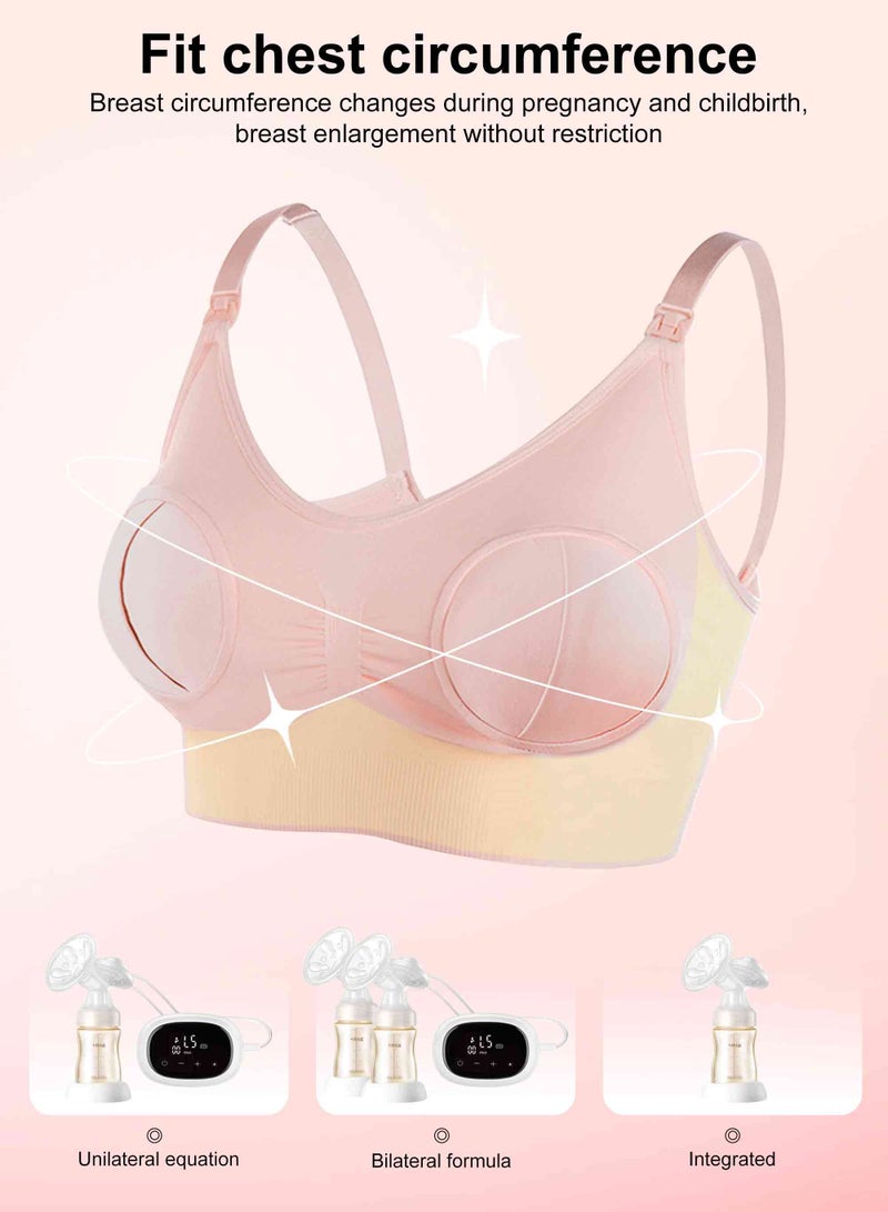 HomarKet Hands Free Pumping Bra, Adjustable Breast-Pump Holding and Nursing Bra,Pink(XL) - Image 2