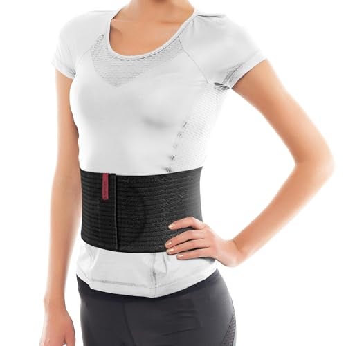 ORTONYX Umbilical Hernia Belt for Men and Women / 6.25" Abdominal Binder With Hernia Support Pad/Post-Surgical Belly Band - Black OX5241-S/M - Image 2