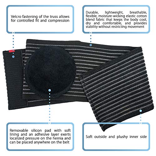 ORTONYX Umbilical Hernia Belt for Men and Women / 6.25" Abdominal Binder With Hernia Support Pad/Post-Surgical Belly Band - Black OX5241-S/M - Image 4