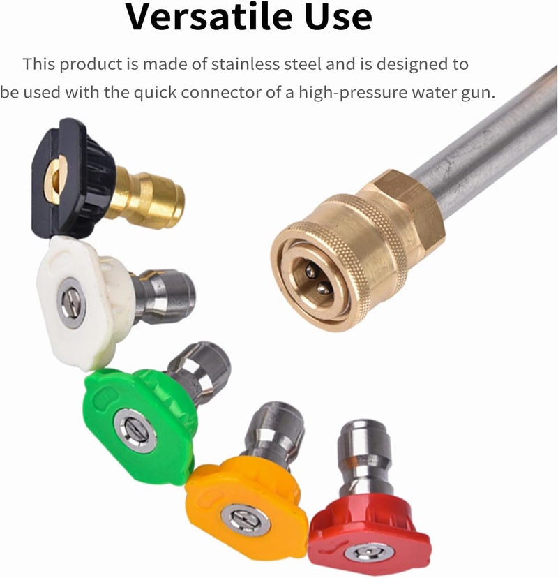 Eacam High Pressure Washer Gun, 4000 PSI Max Short Pressure Washer Gun Car Cleaning Tool with 5 Color Quick Connect Nozzles M22 Hose Connector - Image 3