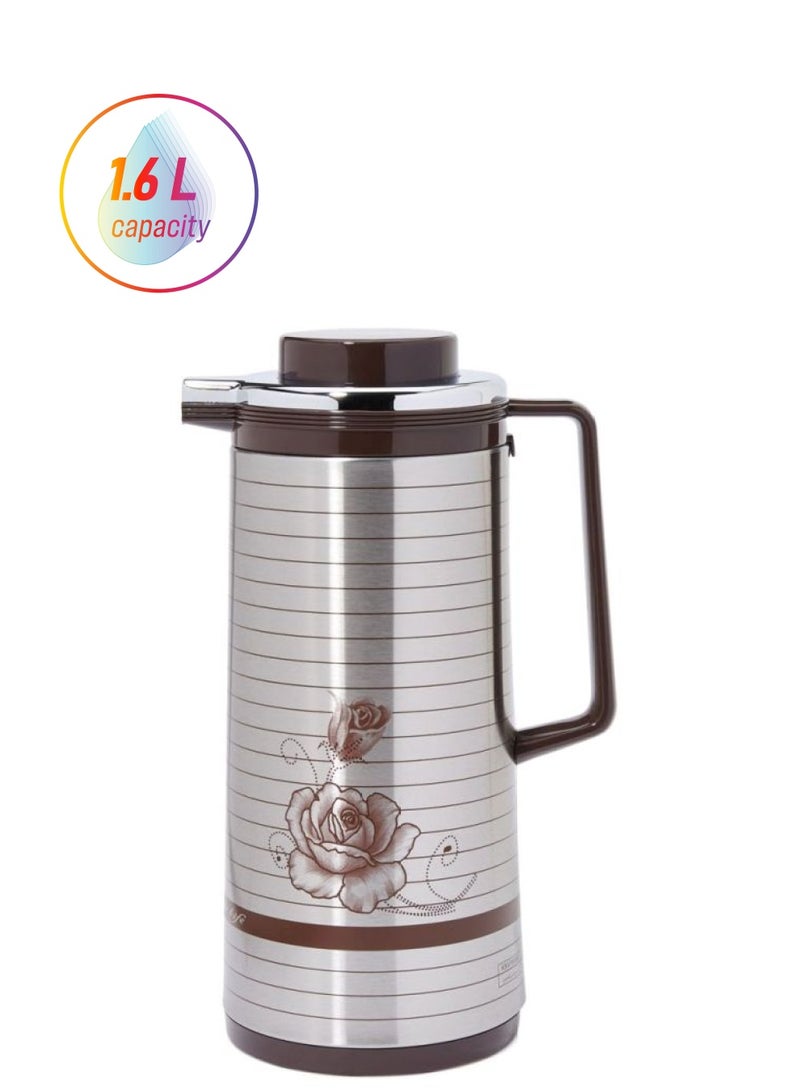 KRYPTON Printed Steel Flask With Handle 1.6L Multicolour 15.2x31.8x16.4cm - Image 1
