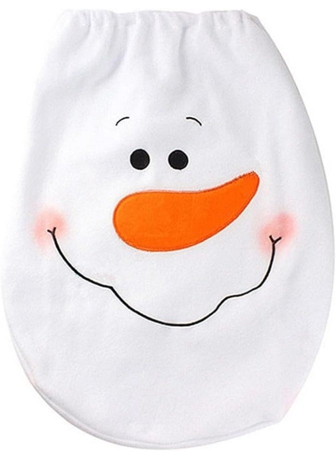 NAKXUS 3 Piece Christmas Toilet Seat Cover Tissue Box Cover Tank Lid Cover and Rug Set Merry Christmas Decorations Cute Holiday Decor for Home and Party Supplies - Image 2