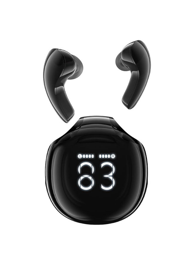 ACEFAST Wireless Bluetooth Earbuds T9,ENC Noise Cancelling Wireless Earbuds, 30H Deep Bass, Crystal LED Display,  Night Light - Black - Image 1