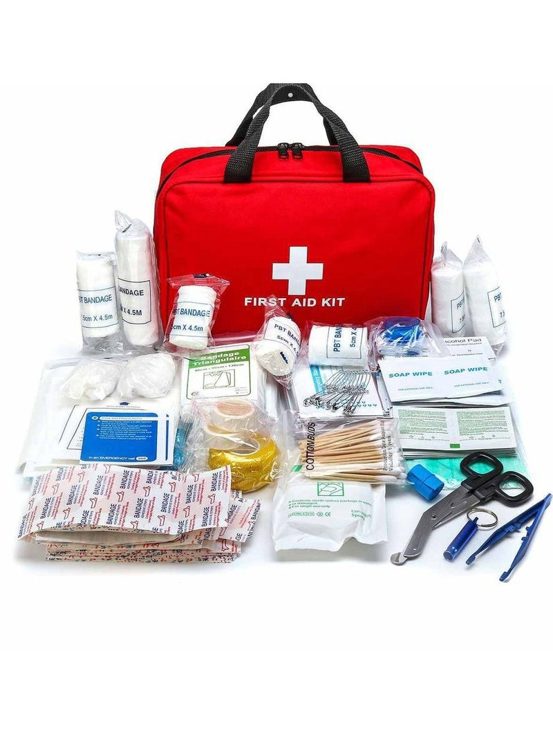 مجموعة أدوات الإسعافات الأولية 184 قطعة، حقيبة طبية محمولة متعددة الأغراض للطوارئ الطبية، للمشي لمسافات طويلة في الهواء الطلق والتخييم والمزيد - Image 1