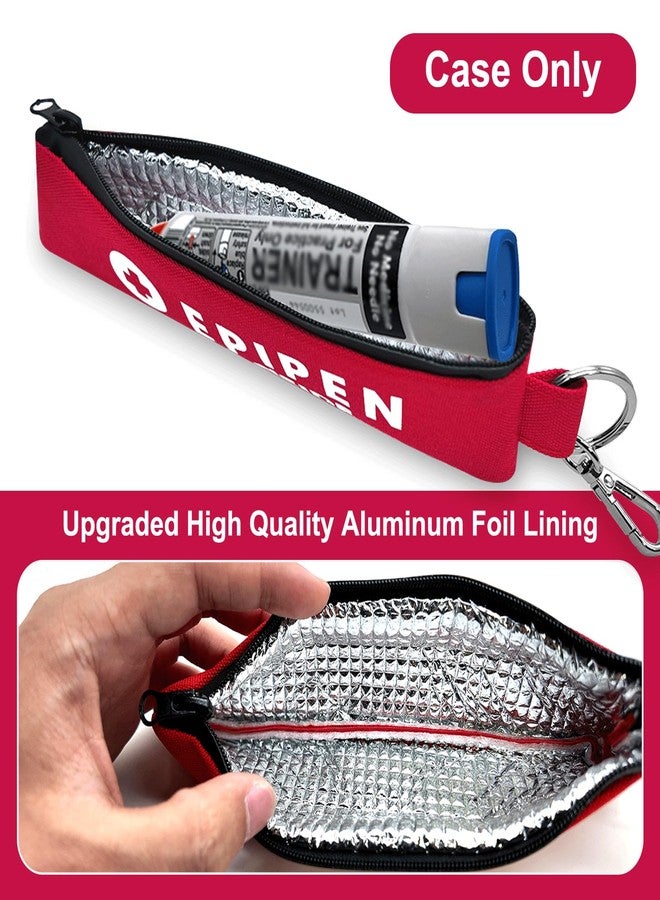 ICIMBI 2-Pack EpiPen Carry Case Insulated,Red Epipen Holder Bag with Carabiner-for 1 EpiPen Asthma Allergy Medication,Sports Outdoors Travel Epipen Case for Walking or Running - Image 3