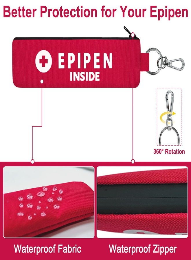 ICIMBI 2-Pack EpiPen Carry Case Insulated,Red Epipen Holder Bag with Carabiner-for 1 EpiPen Asthma Allergy Medication,Sports Outdoors Travel Epipen Case for Walking or Running - Image 4