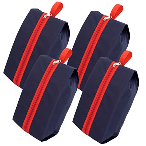 SNDIA Pack of 4 Reusable Shoe Bag for Travel & Storage Travel Organizer for Women & Men Travel Accessories Shoe Organizer Shoe Bags Pouches Shoe Cover for Travelling(40x13x18cm, Blue & Red) - Image 1
