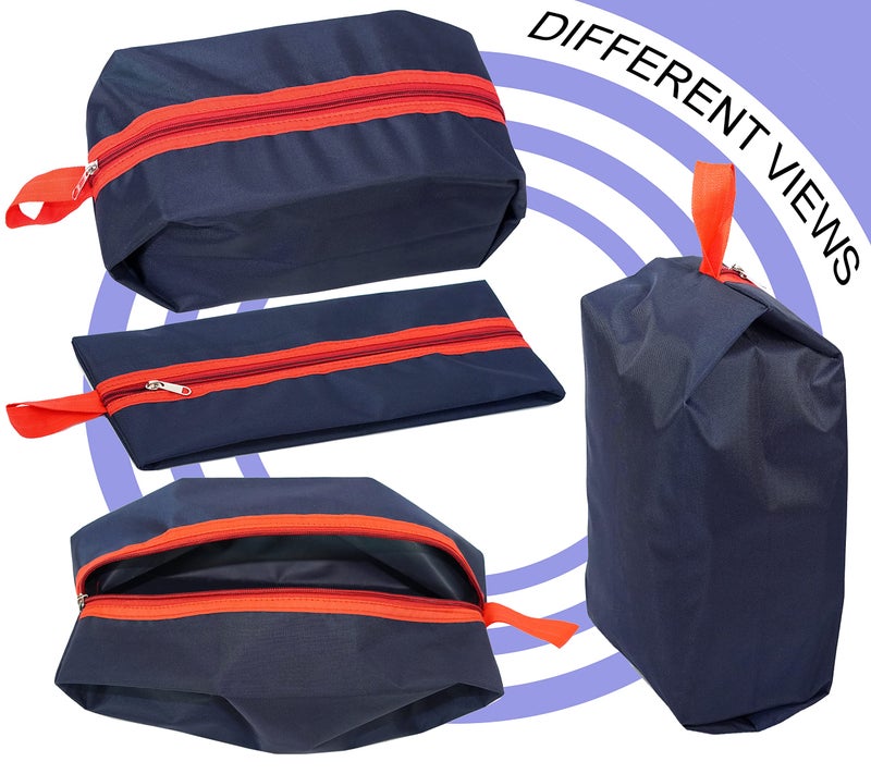 SNDIA Pack of 4 Reusable Shoe Bag for Travel & Storage Travel Organizer for Women & Men Travel Accessories Shoe Organizer Shoe Bags Pouches Shoe Cover for Travelling(40x13x18cm, Blue & Red) - Image 4