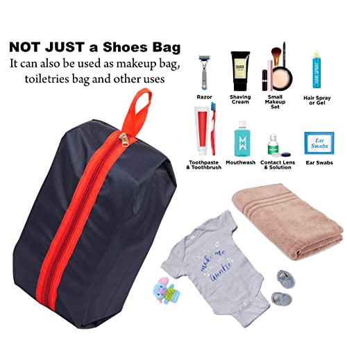 SNDIA Pack of 4 Reusable Shoe Bag for Travel & Storage Travel Organizer for Women & Men Travel Accessories Shoe Organizer Shoe Bags Pouches Shoe Cover for Travelling(40x13x18cm, Blue & Red) - Image 5