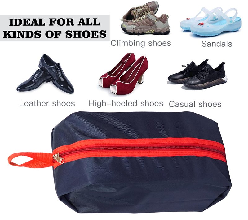 SNDIA Pack of 4 Reusable Shoe Bag for Travel & Storage Travel Organizer for Women & Men Travel Accessories Shoe Organizer Shoe Bags Pouches Shoe Cover for Travelling(40x13x18cm, Blue & Red) - Image 3