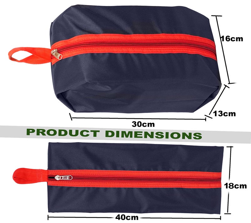 SNDIA Pack of 4 Reusable Shoe Bag for Travel & Storage Travel Organizer for Women & Men Travel Accessories Shoe Organizer Shoe Bags Pouches Shoe Cover for Travelling(40x13x18cm, Blue & Red) - Image 2