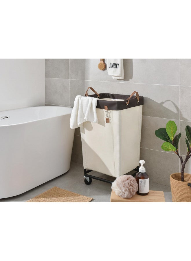 StorageWorks StorageWorks Laundry Hamper with Wheels, 160L Large Hampers for Laundry Rolling Laundry Basket, Dirty Clothes Hamper for Hotel, Home, Closet, Dorm, Beige, 1-Pack  - Image 2