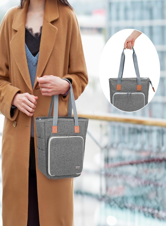 LUXJA Bible Case Tote for Women, Bible Bag with Multiple Pockets for Bible Study Items, Gray - Image 2