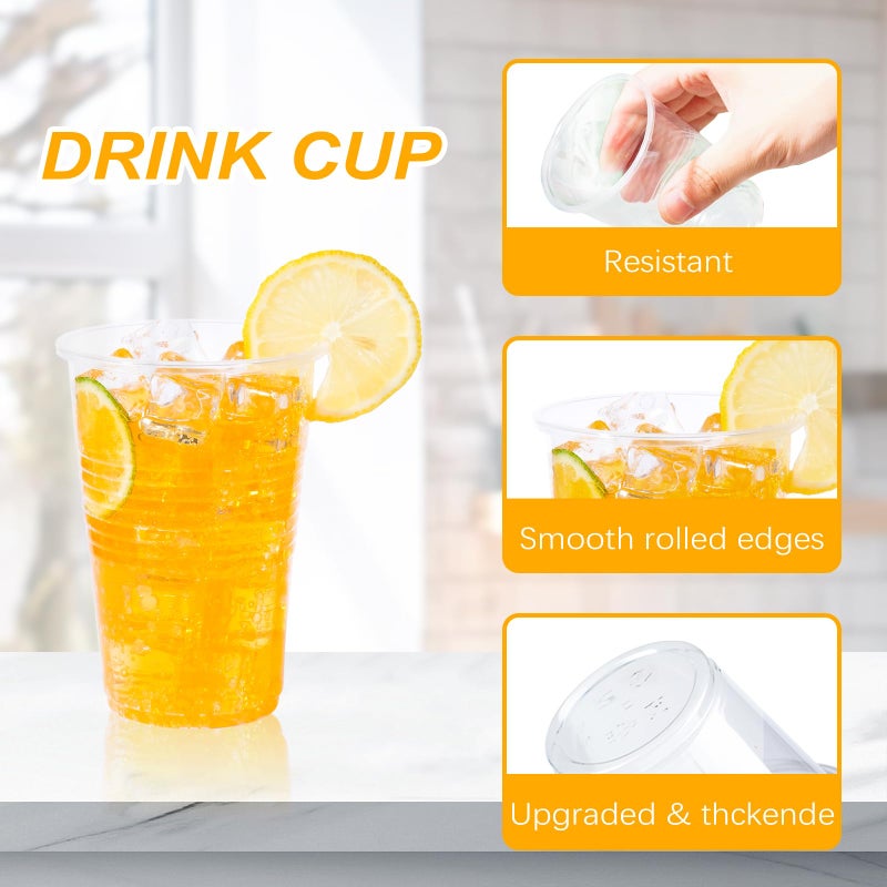 BYSNOW 12 oz Clear Plastic Cups  300 Count Bulk  PP Clear Plastic Cups for Party with Higher Heat Resistance  Suit for Hot Beverages  Soda  Juice (12oz 300count) - Image 3