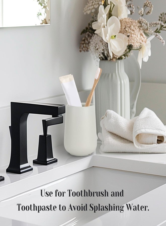 INGOFIN 12 oz Ceramic Toothbrush Holder, Toothpaste Holder and Cup for Bathroom Vanity and Countertop, Organizer for Cosmetic, Makeup, Office Pencils, for Hotel and Apartment, Light Grey - Image 5