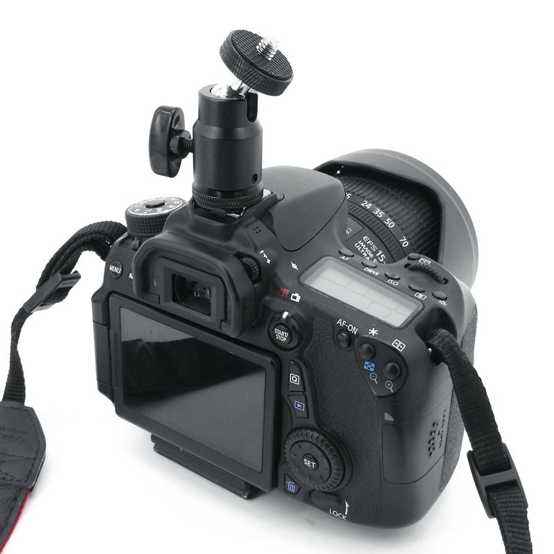 Anwenk 1/4" Hot Shoe Adapter Mount Camera Ball Head Hot Shoe Mount with 1/4" Tripod Screw Head for Lightweight Light LCD Monitors Flash Photography Studio Action Camera - Image 3