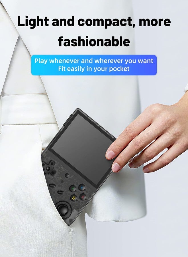 Voacle RG353VS Retro Handheld Game Console with Linux System RK3566 Chips 3.5 Inch IPS Screen with 64G TF Card 4452 Games Support 5G WiFi 4.2 Bluetooth(RG353VS-Transparent Black) - Image 5