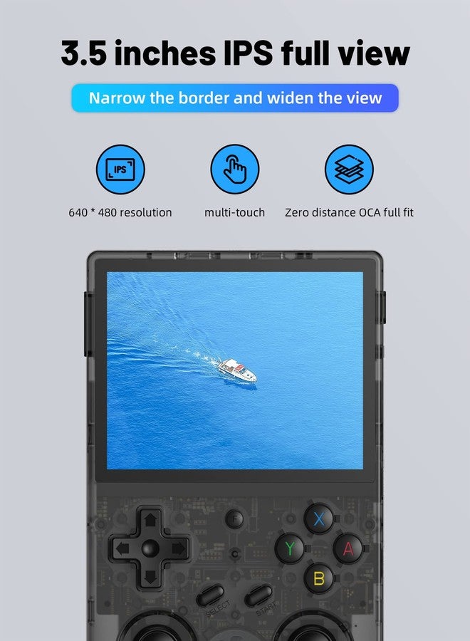 Voacle RG353VS Retro Handheld Game Console with Linux System RK3566 Chips 3.5 Inch IPS Screen with 64G TF Card 4452 Games Support 5G WiFi 4.2 Bluetooth(RG353VS-Transparent Black) - Image 4