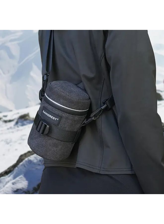 Black M Camera Lens Case Durable Polyester Pouch For Lens Protection Storage - Image 1