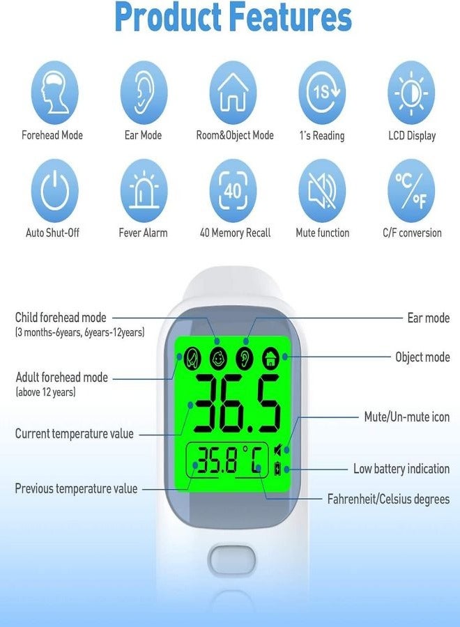 Clinical Thermometer Contactless Digital Children's Heilwiy Forehead Thermometer