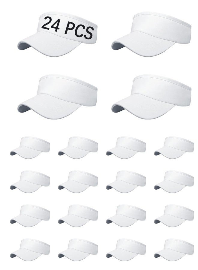 DASSNANE 24 PCS White Cotton Adjustable Sun Caps for Men Women, Tie-dye Sport Sun Visor Hats for Golf,Baseball,Stylish Sun Hat for Outdoor Activities - Image 1