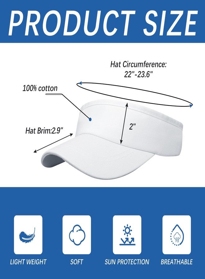 DASSNANE 24 PCS White Cotton Adjustable Sun Caps for Men Women, Tie-dye Sport Sun Visor Hats for Golf,Baseball,Stylish Sun Hat for Outdoor Activities - Image 2