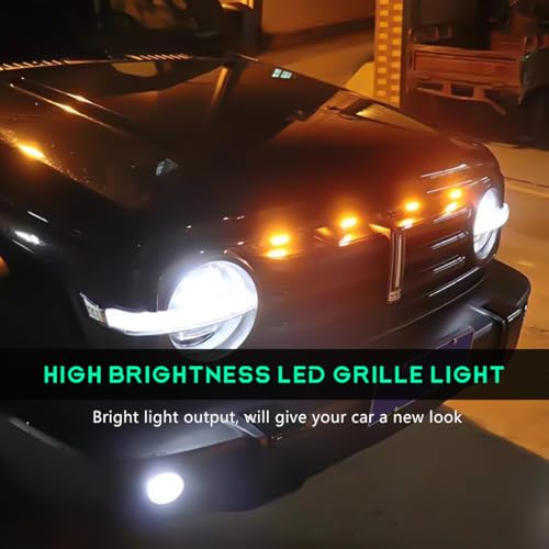 FSTURIOS 4PCS Car LED Grille Lights, Bright Front Grill Bumper Trim Lamps with Wiring Harness, Waterproof Grille LED Lights for 2004-2019 F150 F250 F350 Raptor/2013-2018 Ram 1500 (Black+Yellow) - Image 4