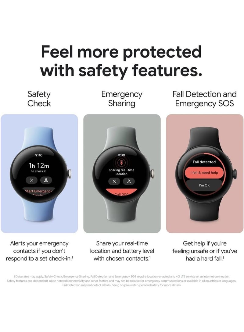 Google 306 mAh Pixel Watch 2 | 32GB+ 2GB RAM | Heart Rate Tracking, Stress Management, Safety Features - Android Smartwatch (4G LTE + Bluetooth/Wi-Fi, Silver Aluminium Case/Porcelain Active Band) Silver Aluminium - Image 5