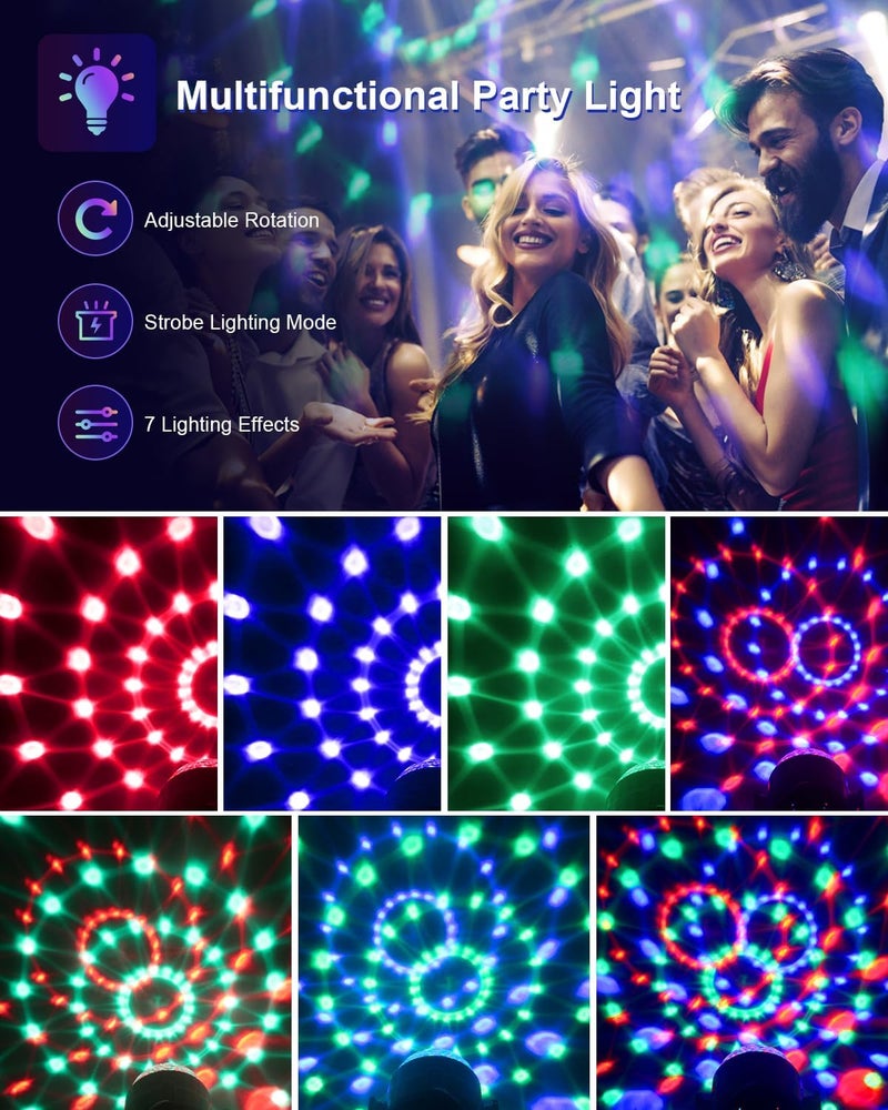 Luditek Luditek 3Pack Sound Activated Party Lights wRemote Control Disco Ball Strobe Light LED Disco Lights for Home Room Dance Birthday Christmas Graduation Party Decorations - Image 5
