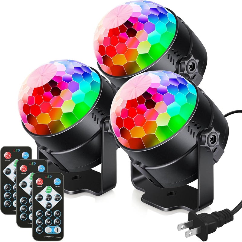 Luditek Luditek 3Pack Sound Activated Party Lights wRemote Control Disco Ball Strobe Light LED Disco Lights for Home Room Dance Birthday Christmas Graduation Party Decorations - Image 1